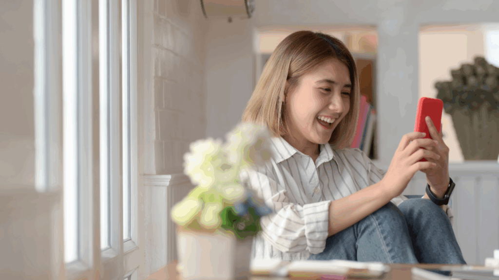 喜んでいる女性