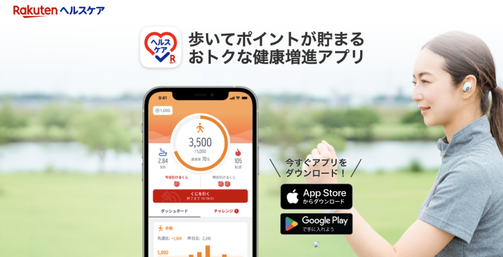 楽天ヘルスケア ポイ活 Webページ